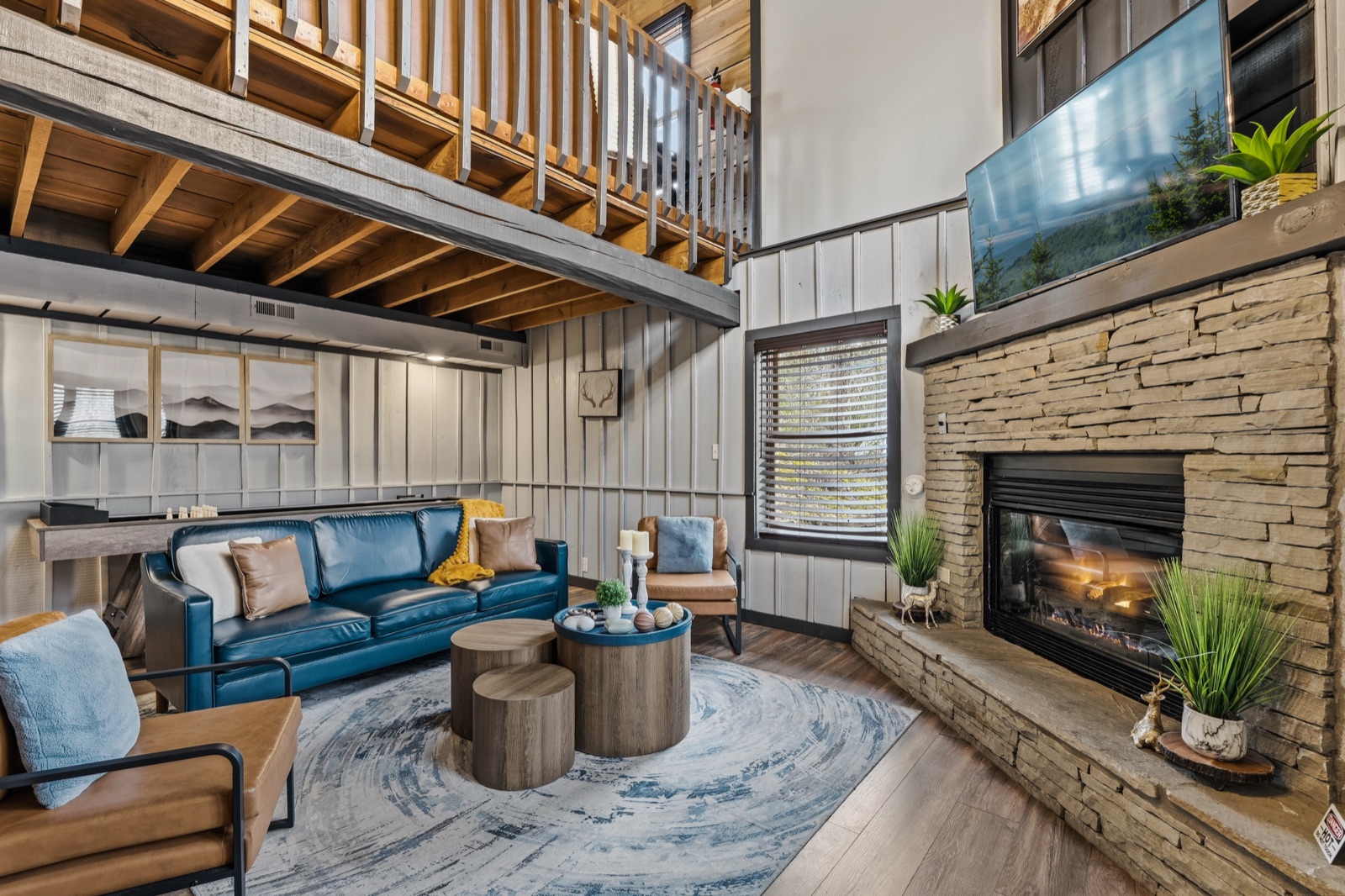 Hideaway Hollow living room and loft